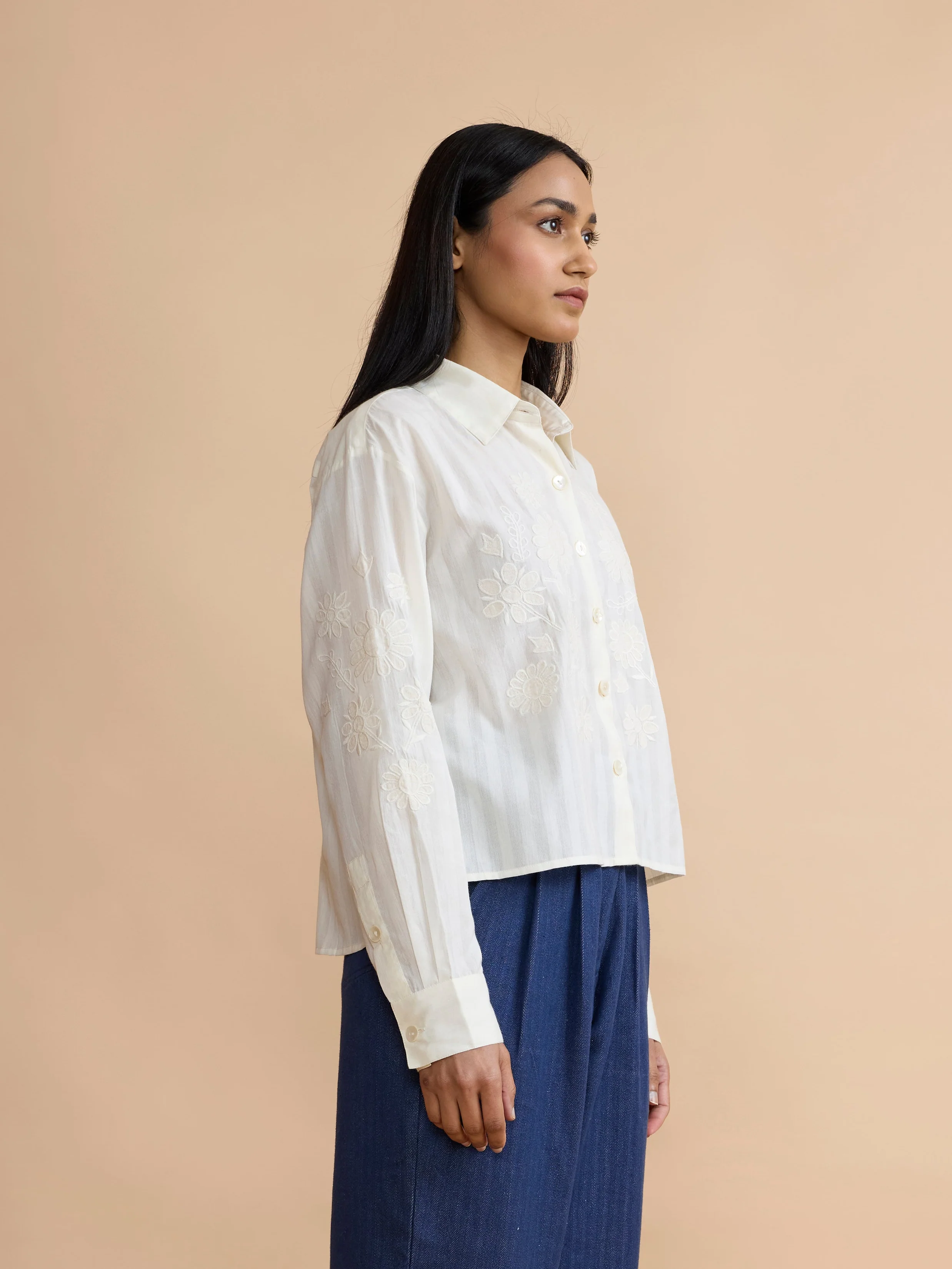 Phoebe Shirt in Ottoman Applique - Image 7