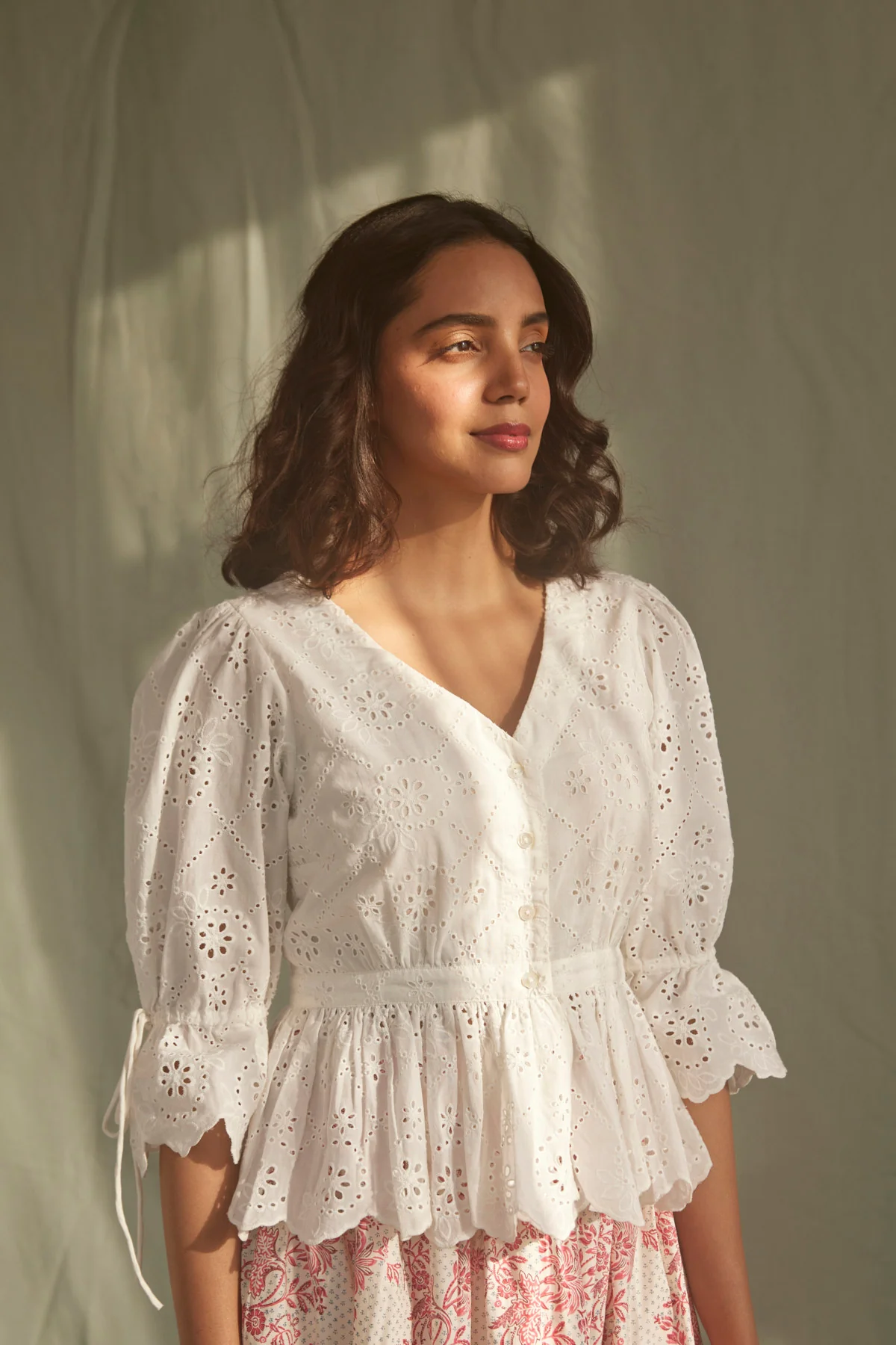 Priyanka Top in Broderie Anglaise