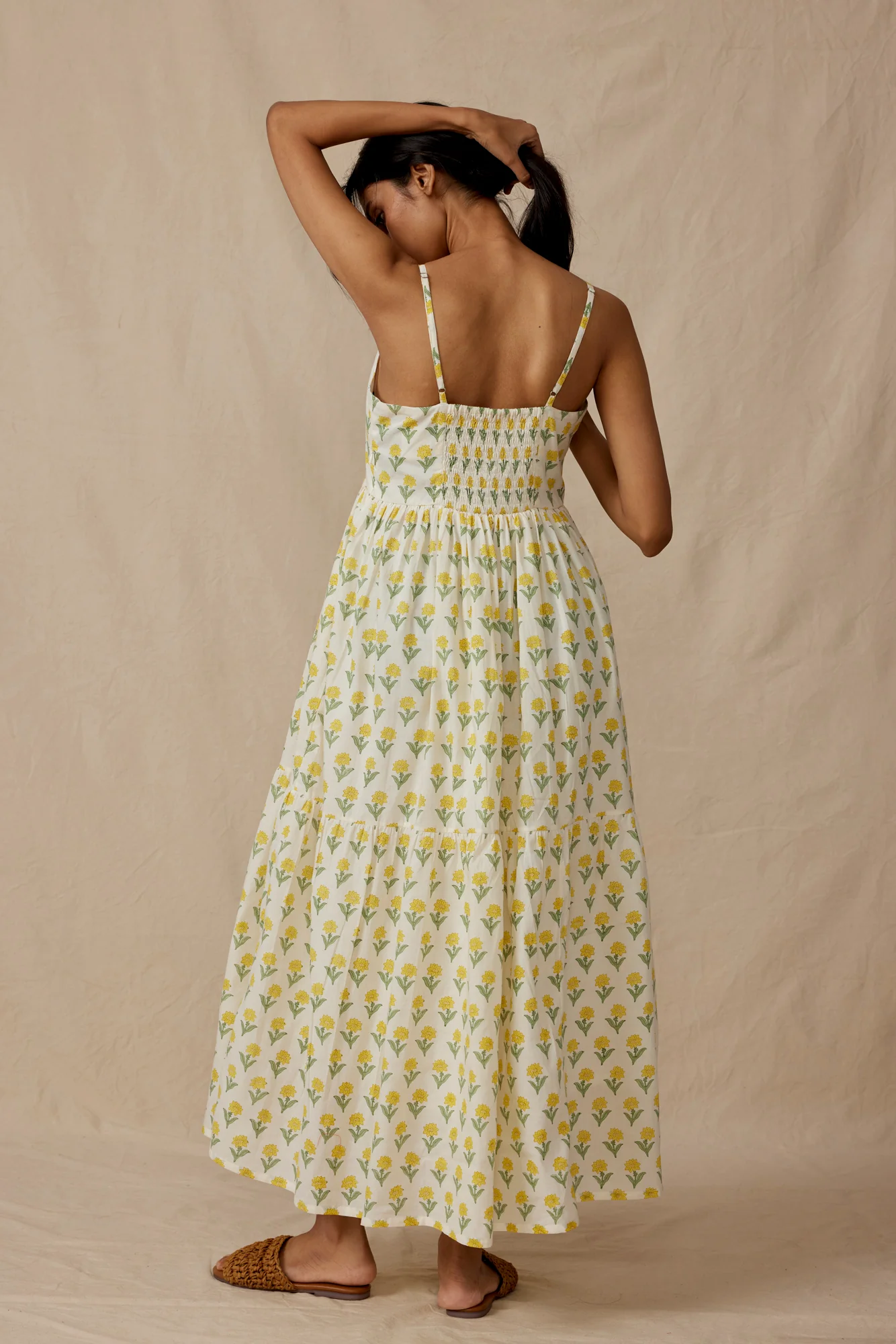 Remi Dress in Yellow Kashmir Flower - Image 6