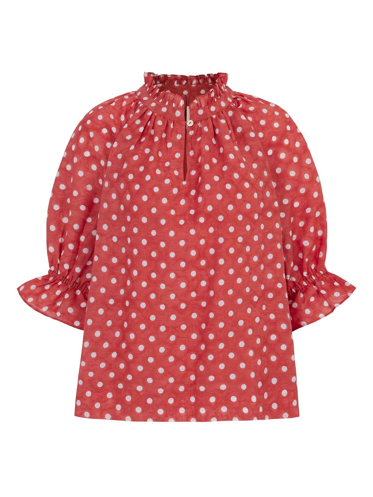 Rennes Top in Ruby Red Polka - Image 6