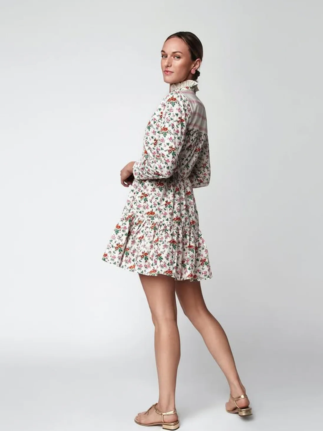Short Dakota Dress in Pink Rambling Rose