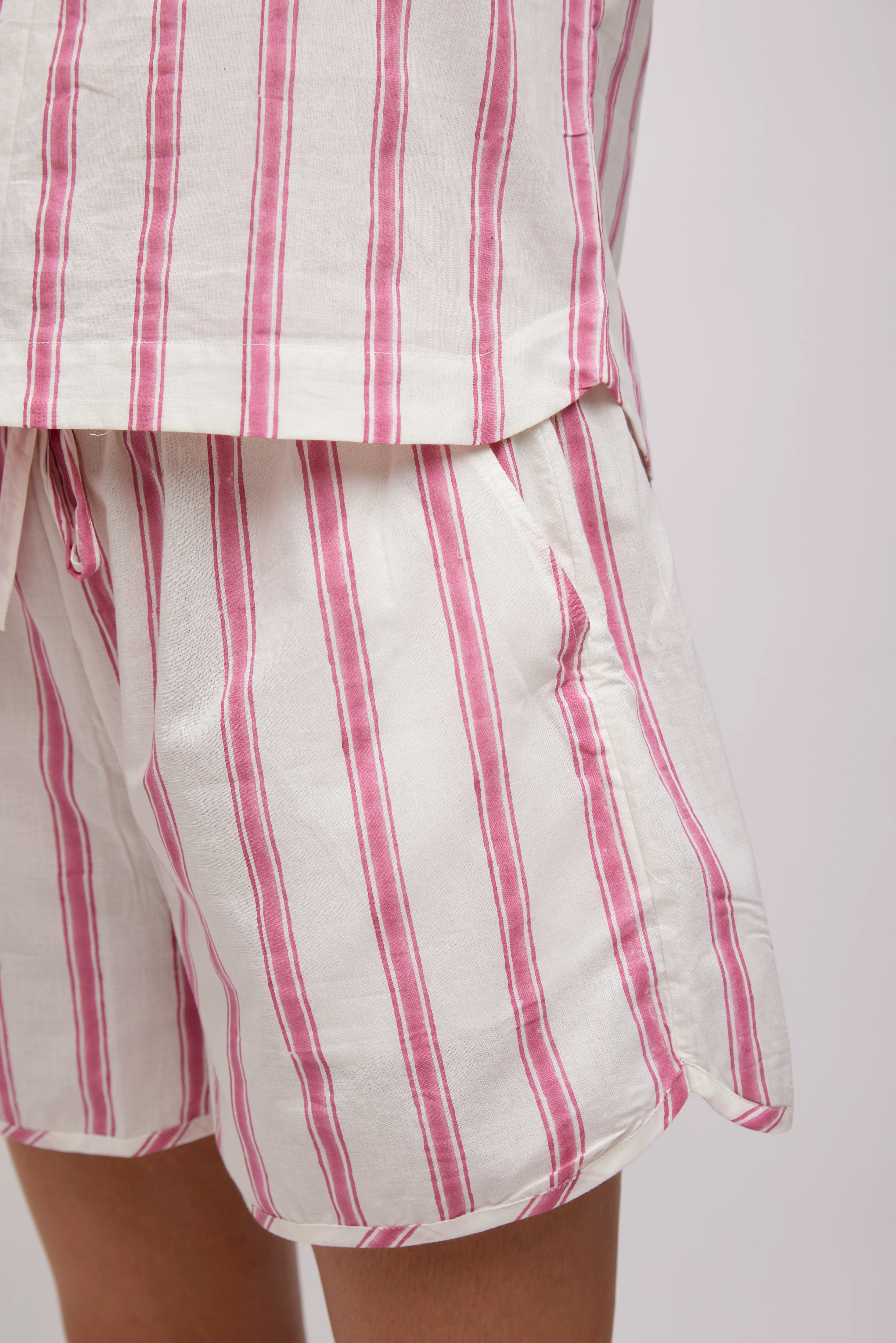 Shorts Set in Pink Ticking - Image 3