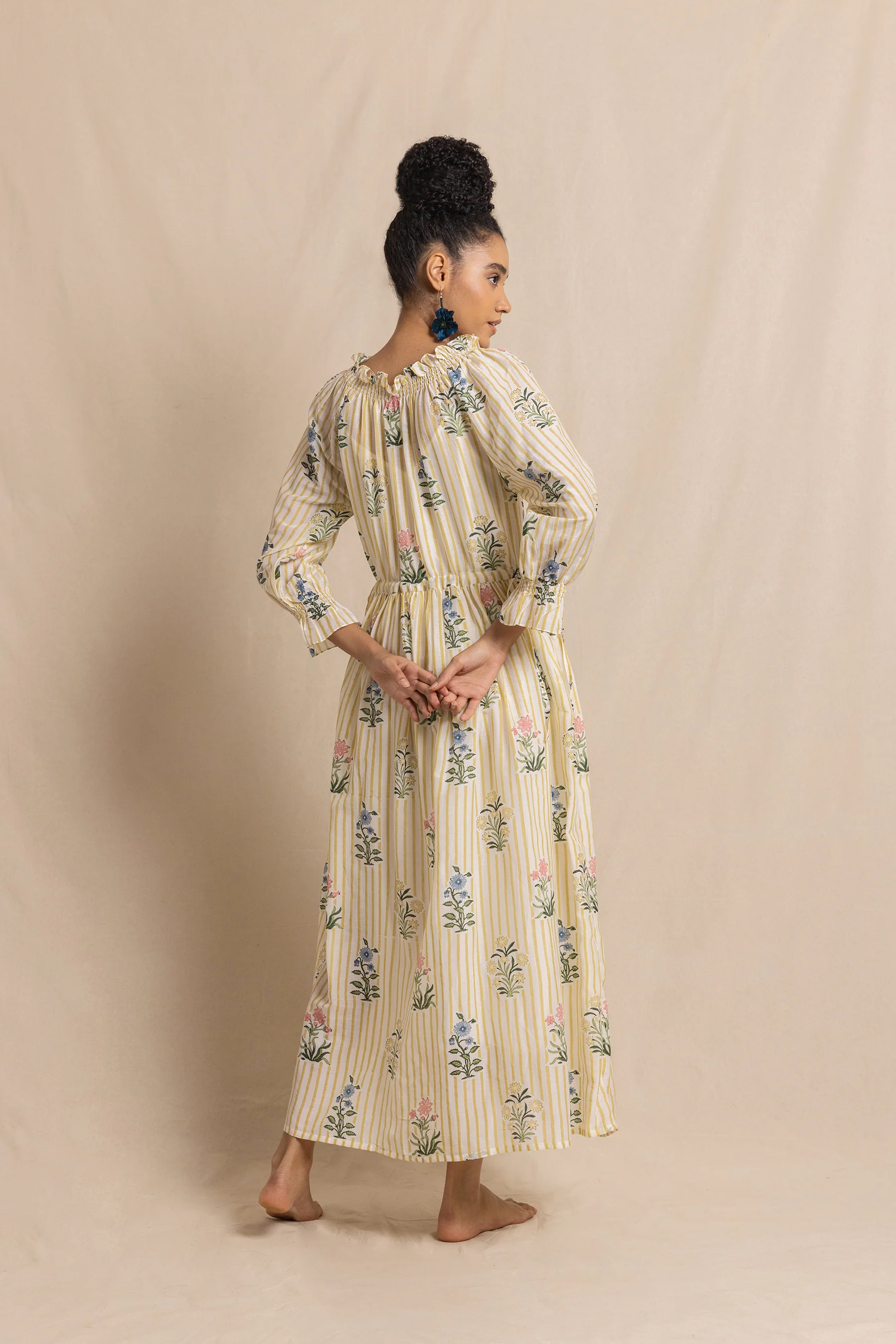 Travelling Dress in Yellow Jodhpur Stripe - Image 2