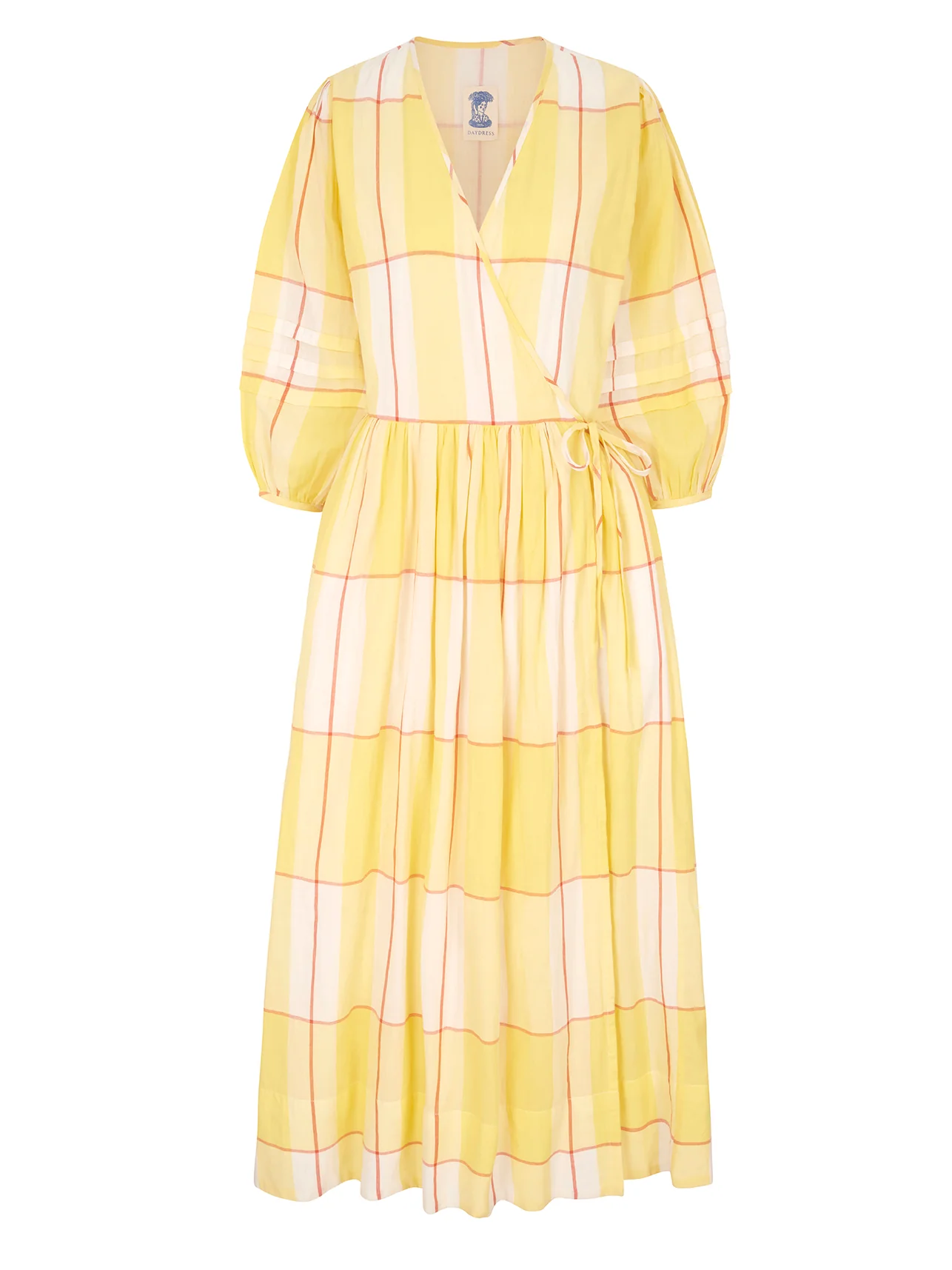 Wrap Dress in Honey Check - Image 7