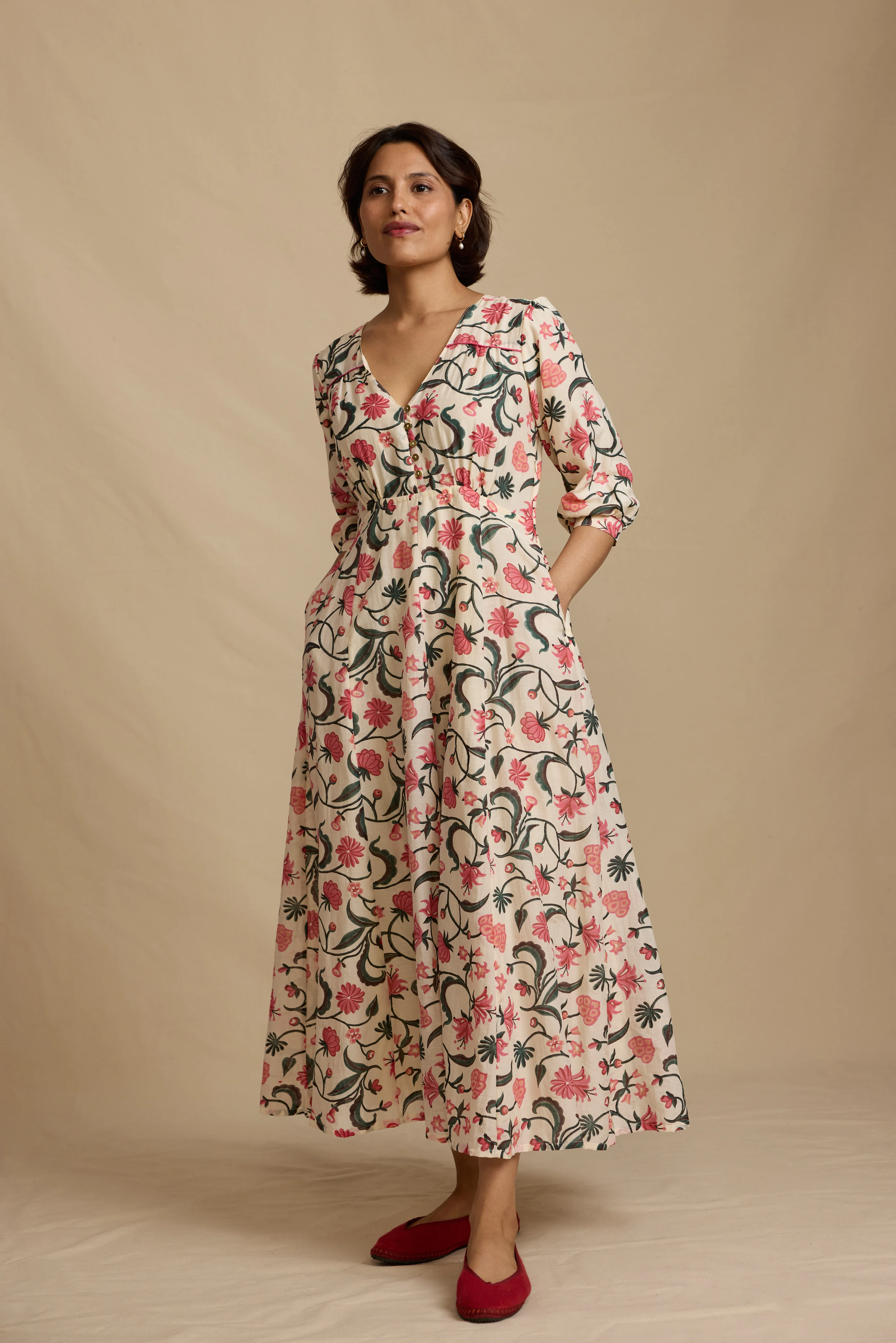 Zita Dress in Morris Rose